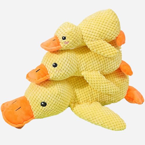 Juguete mordible interactivo para perros en forma de pato amarillo