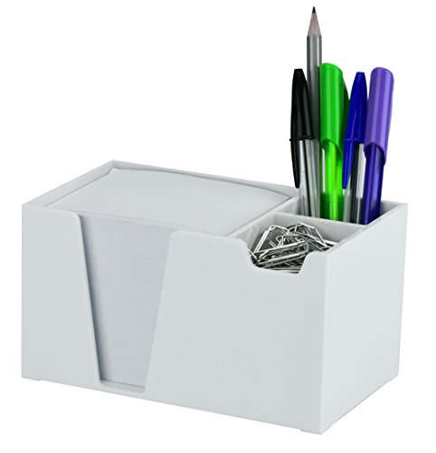 Acrimet Organizador de Escritorio para Lápiz / Papel / Clips (Color Blanco) (Papel incluido)