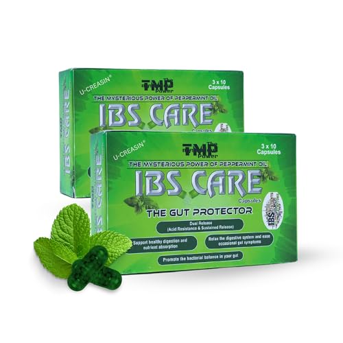 Image of TMP IBS CARE - The Gut Protector | Supports Healthy Digestion - Relieves Constipation, Bloating & Acidity | Dual-Release(Acid Resistance & Sustained Release) - Peppermint Oil Capsules (Pack of 2)