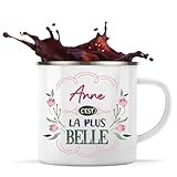 Planetee Tasse m�tallique Anne la plus belle | Mug Mazagran Cadeau F�te des M�res Anniversaire Soeur No�l Tata Marraine Timbale Camping