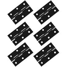 6pcs Butt Hinges Black Door Hinges, 2.63" x 1.46" Cabinet Door Hinge, Flat Folding Box Hinge for Jewelry, Wooden Box, Small Cupboard Furniture