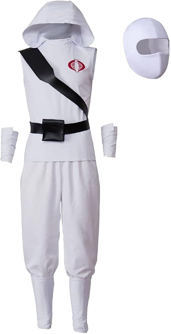 VintageCos Mens Storm Shadow G.I.Joe Ninja Adult Cosplay Costume White Battle Suit with Accessories