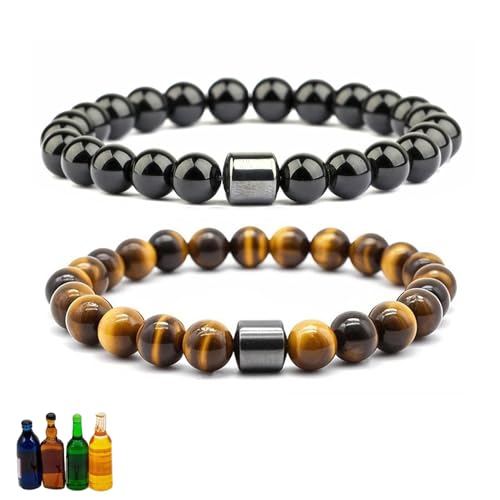 Glame Anti Alcohol Bracelet for Women Men, Glame International Anti Alcohol Natural Stone Mgnetic Bead Bracelets Drink Relief Anxiety Stress Protection Jewelry for Women Men