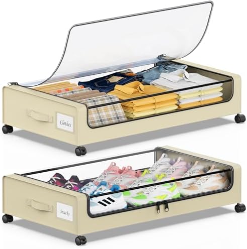 Beborxue Under Bed Storage with Whe...
