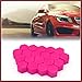 HEROFFIX 20 Pcs 19mm Pink Silicone Luminous Car Wheel Tyre Hub Screw Bolt Nut Cap Covers Replace Parts