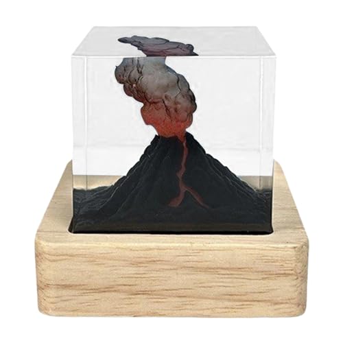 Yhsioaklo Lámpara para niños | Lámpara cúbica de resina alimentada por USB | Luz nocturna volcánica | Decoración iluminada de mesa para baño, entrada, dormitorio y sala de estudio