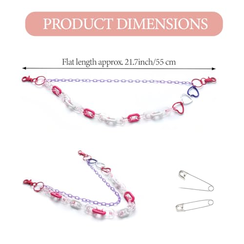 Waist Chains for Women – Y2K Belt Accessories Colorful Punk Harajuku Skirt Chain Streetwear Pants Heart Decoration3