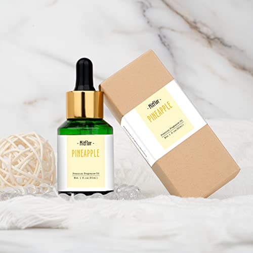 Image of Pineapple Fragrance Oil, MitFlor Single Scented Oil, Large Size Premium Grade Fragrance Oil for Soap & Candle Making, Aromatherapy Oil, Sweet & Fruity Scent for Home Fragrance, 30ml