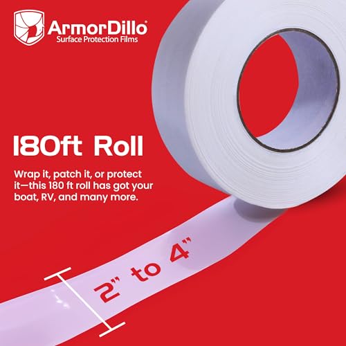 ArmorDillo Poly Shrink Wrap Tape with UVI Protection- Multi-Purpose, for Shrink Wrap Film, Boats, RV, Plumbing and Many Other Uses. Durable, Heavy-Duty, Waterproof (2\" x 180ft)