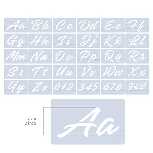 QBIX Swash Lot de pochoirs de lettres, hauteur des lettres : 5 cm - Image 3