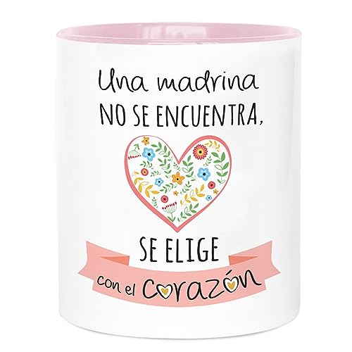 LA MENTE ES MARAVILLOSA - Taza de Cerámica con Frase |Una Madrina no se Encuentra, se Elige con el...
