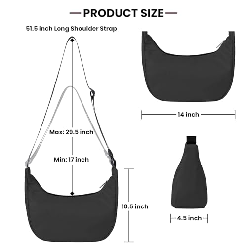 Nylon Crescent Bag, Casual Crossbody Bag for Women Men, Shoulder Dumpling Bag with Adjustable Strap2