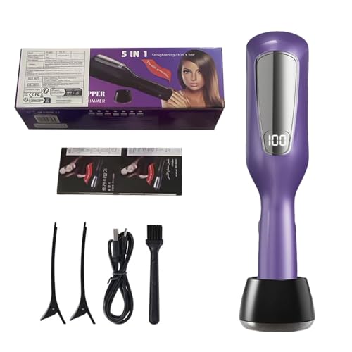2 En 1 Coupe Fourche Cheveux, Avec Ions Négatifs, élimine Les Pointes Fourchues Et Les Cheveux Abîmés, Cheveux Sains Et Brillants, Rechargeable Par Usb, Idéale Pour La Maison Et Les Voyages (Violet)
