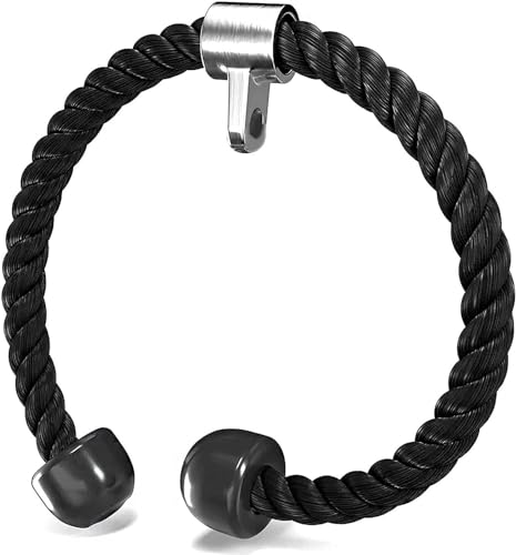 Triceps Rope Nylon Twisted Attachments Pulley System Pull Down Rope Carabiner With Non-Slip Handles, Lats, Biceps, Triceps