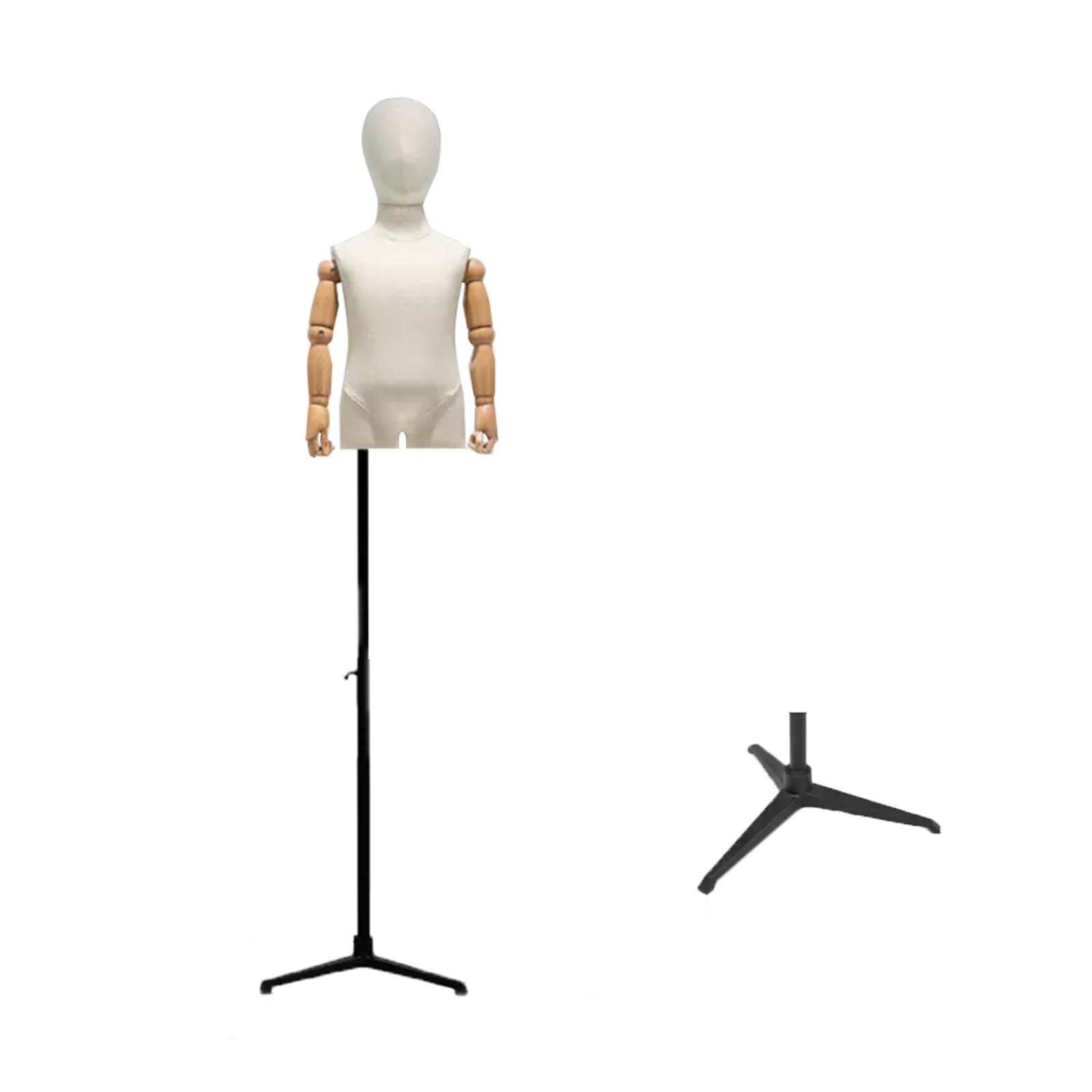 Buste de couture enfant en bois massif articulé silver