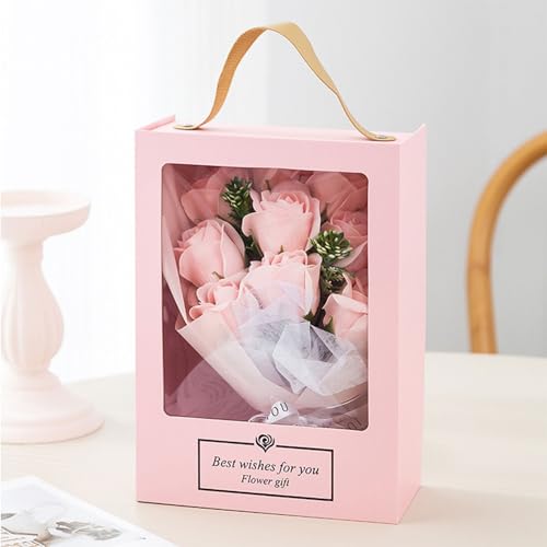YouNuo 9 Forever Flowers Eternal Roses Gift, Artificial Flowers Bouquets, Birthday Gifts for Women, Girlfriend, Mom, Valentine's Day, Mother’s Day, for Wife Her, Pink - Image 6