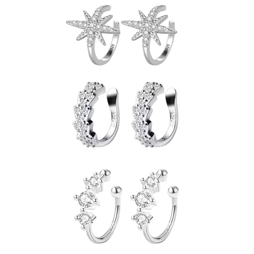 Epoch World Ear Cuff Orecchini Senza Buco in Sterling Argento
