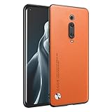 HONLEN Custodia per Xiaomi MI 9T / MI 9T Pro (6.39" Inches) Cover per Telefono Aziendale con Retro in Pelle, Arancia