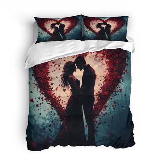 Generisch Liebespaar Liebe Bettwäsche Set 200x200 3teilig Farbmalerei...