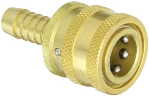 Image of Eaton Hansen 3S22SL143 Brass Straight Through Ball Lock Hydraulic Fitting, Sleeve Lock Socket, 3 /8 inch Hose ID, 3 /8 inch Body, Fluorocarbon Seal