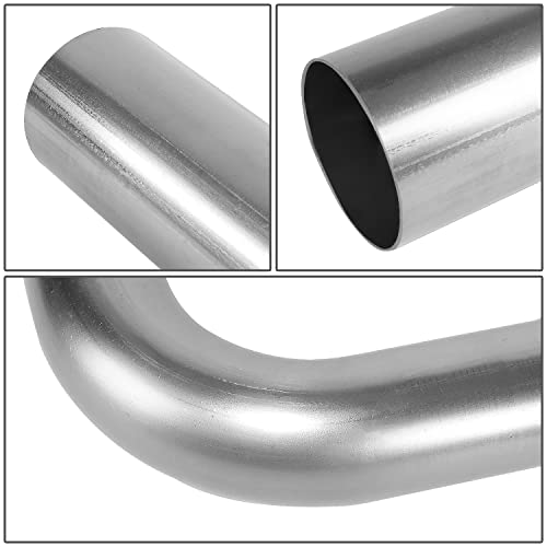 Image of DNA MOTORING ZTL-PP-25-90-RAW 90 Degree Bend Tube DIY Custom Mandrel Exhaust Tubing, 2.5 inch OD, Mild Steel,Universal Fit