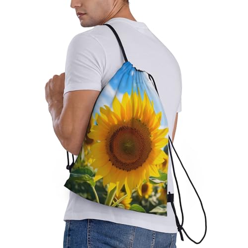 Sunflower garden3 print Drawstring Bag Sack Gym Bag Ditty Bag for Gym Traveling, Hiking, Yoga, Shopping for Adult3