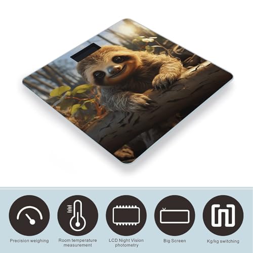 Báscula digital de baño con diseño perezoso de vidrio templado miniatura 3