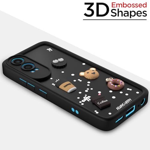 Image of Pikkme Bumper Case for OnePlus Nord Ce 4 Lite 5G | Cute Fun Cartoon 3D Bear Silicone Full Body Protection Back Cover (Black)