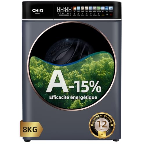 CHiQ CW086581AX Lave-linge 8 kg, Écran Tactile LED 13,5 pouces, Énergie A-15 pourcent, Lavage...