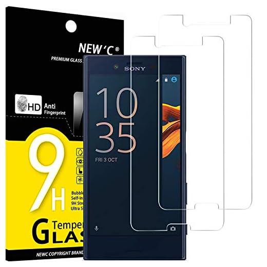 NEW'C 2-pack skärmskydd med Sony Xperia X Compact – Härdat glas HD klar 9H hårdhet bubbelfritt