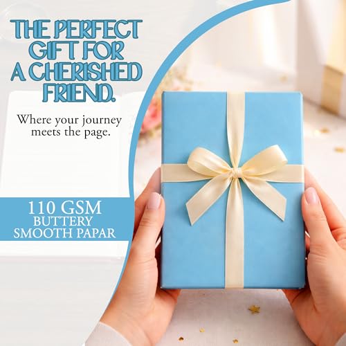 Image of GLUN Soft Touch PU Leather A5 Notebook, Blue Cover Portable Pocket Diary Notepad with Schedule, 242 Writing Pages for Home, School & Office Use