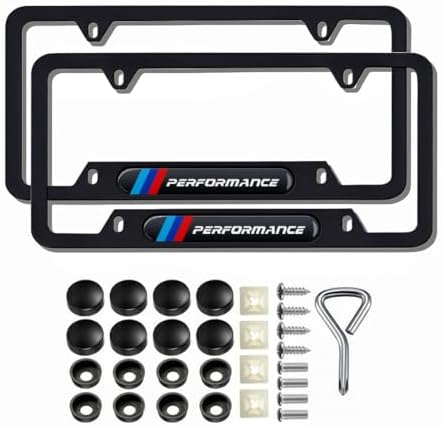 Amazon.com: 2 Pcs Black License Plate Frames Metal Aluminum Material 4 ...