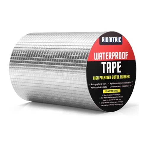 Image of Adhesive Waterproof tape | Super Strong Permanent Repair Roof | Water Leakage Solution Rubber Tape | surface Crack Window Sill Gap Boat Sealing Tank Leak (6 Inch (15CM*5M))