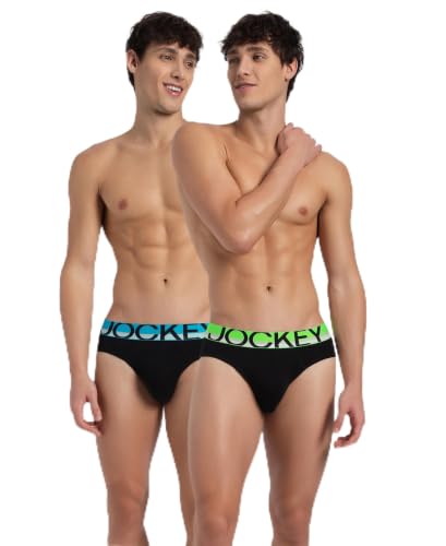 Image of Jockey FP02 Men's Super Combed Cotton Rib Solid Brief with Ultrasoft Waistband (Pack of 2)