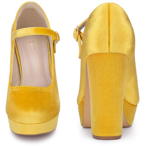 Perphy Platform Chunky Heels Mary Janes Pumps for Women4