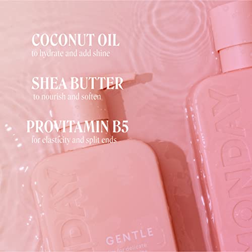 Monday Haircare Gentle Conditioner 12Oz For Normal To Delicate Hair Types, Made From Coconut Oil, Rice Protein, & Vitamin E, 100% Recyclable Bottles (350Ml), Pink (10435) #TOP2
