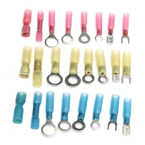 DECORNIJIA 240 piezas Caja de Conectores Termoretráctiles Impermeables con Terminales Pala para Cables Bloques de Eléctricos Kit de Terminales para Conexiones