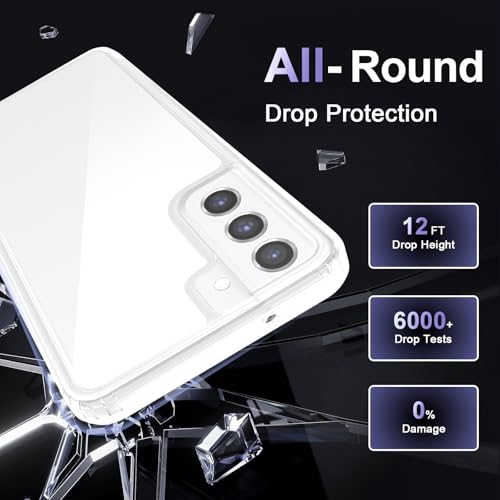 Image of Case for Samsung Galaxy S21 FE, Military Grade Drop Protection Phone Case, Yellowing Resistant, Anti-Scratch Hard PC Back, Shockproof Hard Ultra-Thin Protective Cover, Clear