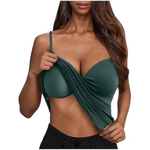 Generic Women’s Spaghetti Strap Tank Top with Built-in Bra Cover