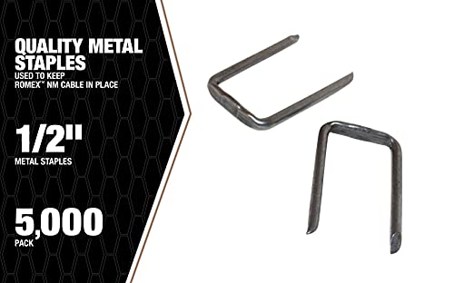Southwire Sms12-5000Bkt, 5000 Pc Bucket 1/2-Inch Romex Metal Staples, Silver, Piece #TOP6