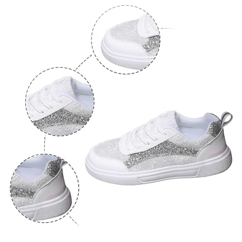 Chaussures de mariage plates style baskets de la cour pour pieds larges