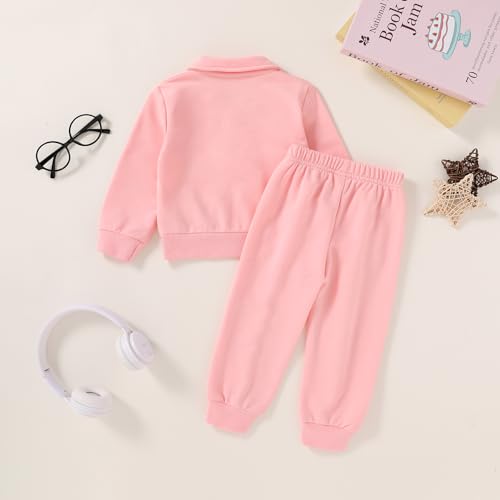 HAPPYMA Toddler Clothes Baby Boy Girl Fall Polo Long Sleeve Top and Solid Casual Pants Winter Outfits3