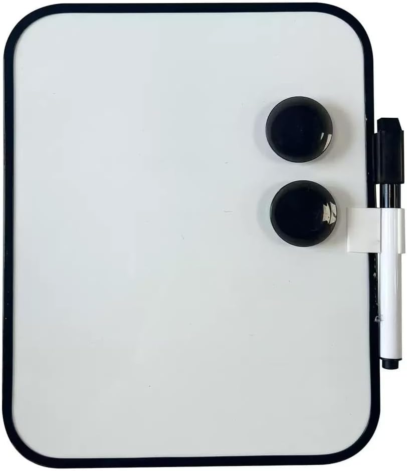 Magnetic Whiteboard with Marker and Magnets, 6" x 8",Small Whiteboard for Classroom, School Locker,Home, Office (Black) thumbnail