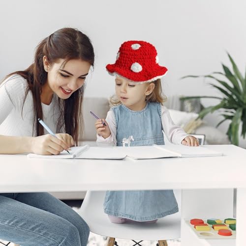 Cute Knitted Mushroom Hat Foldable Crochet Fisherman Hat Handmade Knitting Mushroom Hat Crochet Bucket Hat for Chidren Kids2