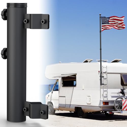 SCWN RV Flag Pole Holder,RV Ladder Mount,Heavy Duty Flagpole Stand Holder