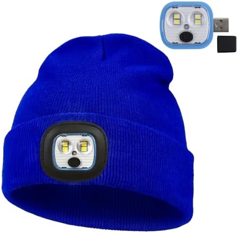Unisex LED Beanie Hat with Light, USB Rechargeable Headlamp Beanie image 2