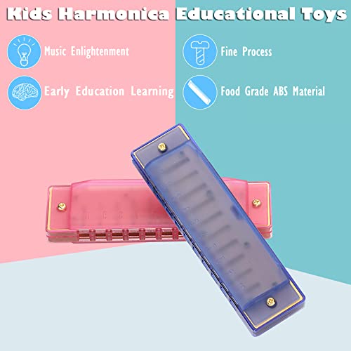 Harmonica for Kids 10 Hole Kids Harmonica, 2 Pack Key of C Blues Harmonicas Educational Toy Beginners Toy Musical Instruments for Toddler Children Party Holidays, Birthday (Blue, Pink) - Les Beatles, Paul McCartney, John Lennon, RIngo Starr, George Harrison Harmonica for Kids 10 Hole Kids Harmonica, 2 Pack Key of C Blues Harmonicas Educational Toy Beginners Toy Musical Instruments for Toddler Children Party Holidays, Birthday (Blue, Pink) – Image 5