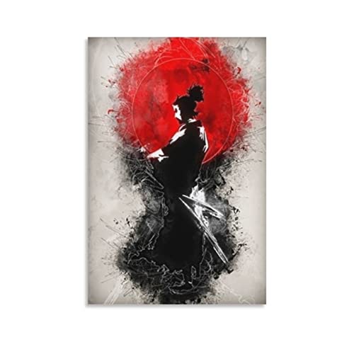 Japanese Style Samurai Wall Art Pictures Canvas Print Posters and Prints Decorative Gifts for Home Living Rooms Sin marco 24x36inch(60x90cm) Cover