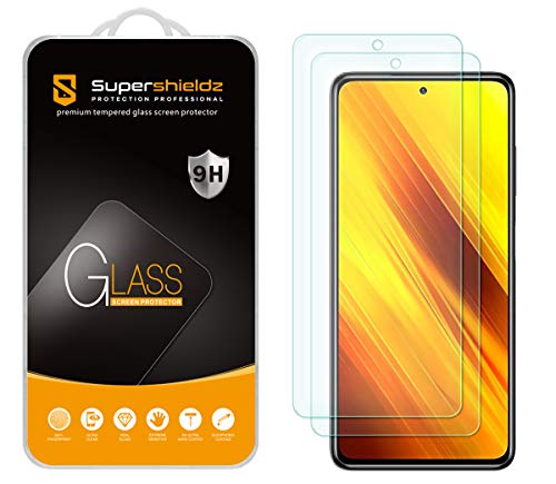 (2 Pack) Supershieldz Designed for Xiaomi Poco X3 / Poco X3 Pro/Redmi Poco X3 NFC Tempered Glass Screen Protector, Anti Scratch, Bubble Free