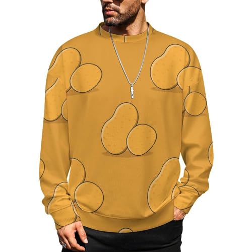 MoBlinko Mens Crewneck Sweater Potato Mens Sweater Sweaters for Men S Long Sleeve Lightweight Pullover